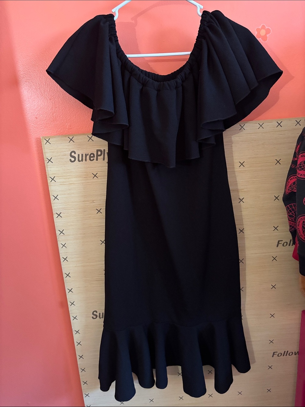 LuLaRoe Black One-Shoulder Ruffle Dress